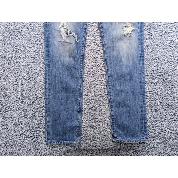 Abercrombie & Fitch The AF Skinny Jeans Mens 32X32 Distressed Preppy Y2K Blue - Picture 8 of 16